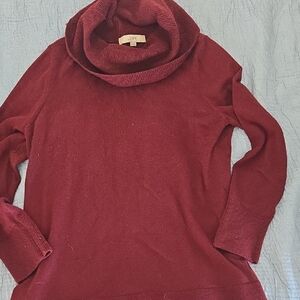 LOFT Rich Burgundy Cowl Neck Sweater